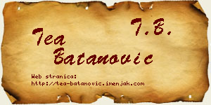 Tea Batanović vizit kartica